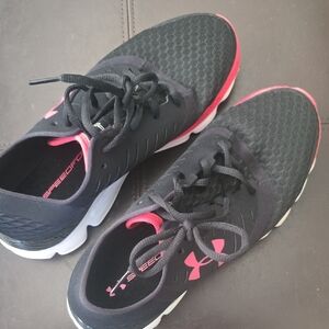 Under Armour Black and Pink Women's Athletic Running Shoes